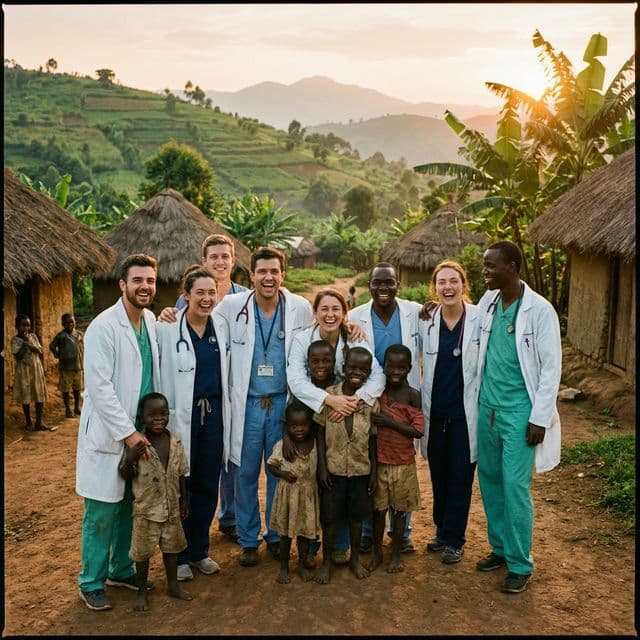 Medical volunteers in Uganda